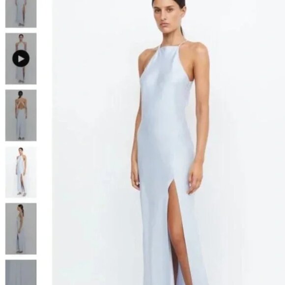 Bec & Bridge Adore Halter Maxi Dress in Dusty Blue - Picture 2 of 9